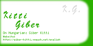 kitti giber business card
